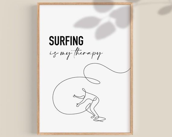 Surfing Poster, Surf Art Print for Surf Lovers