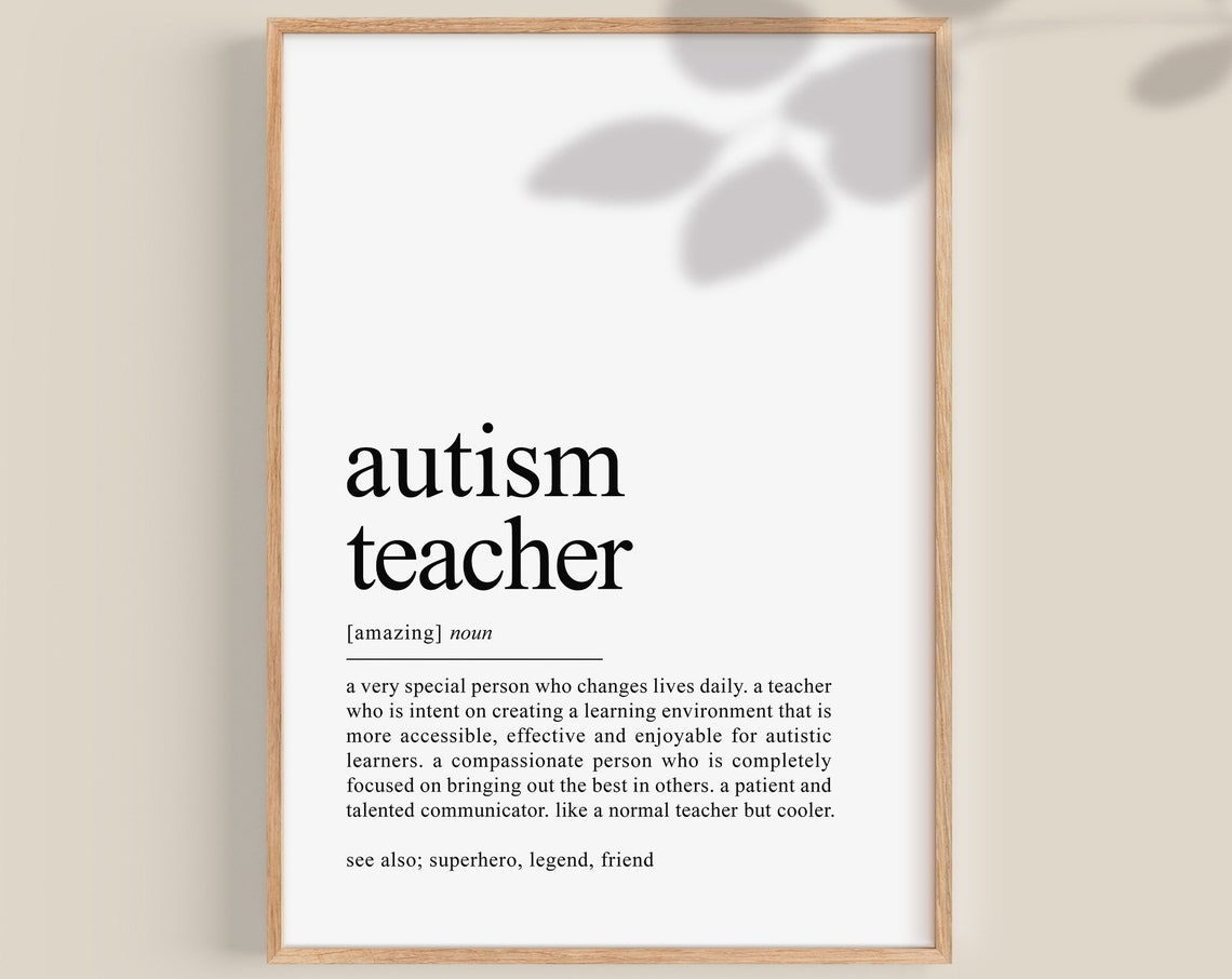 Autism Teacher Definition Appreciation Thank You Teacher Wall Art