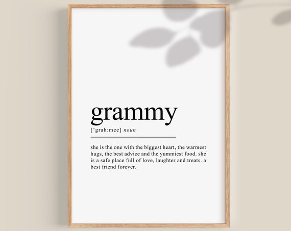 Grammy Definition Art Print, Gift for Grandma