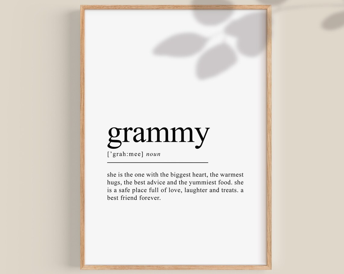 Grammy Definition Art Print, Gift for Grandma