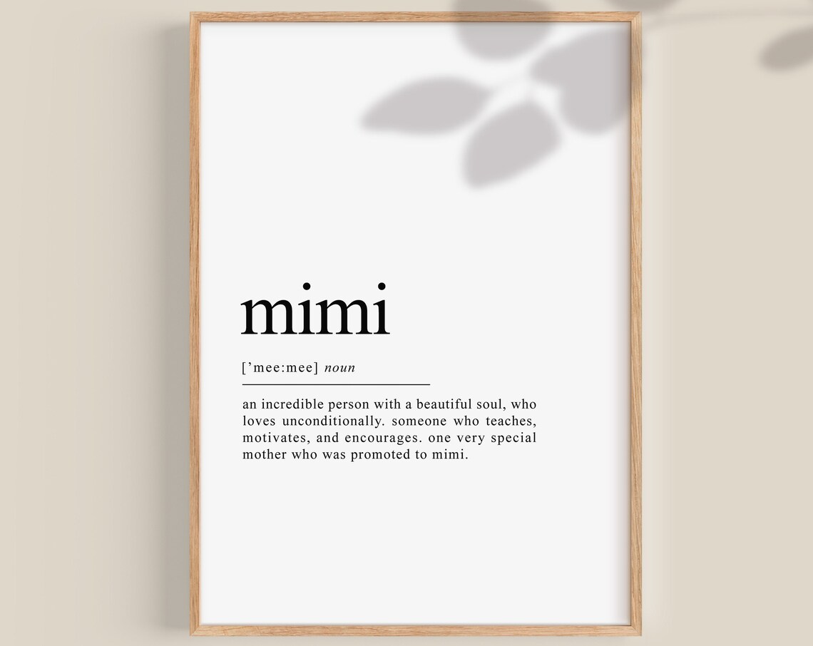 Mimi Dictionary Definition Meaningful Grandmother Gift Art Poster