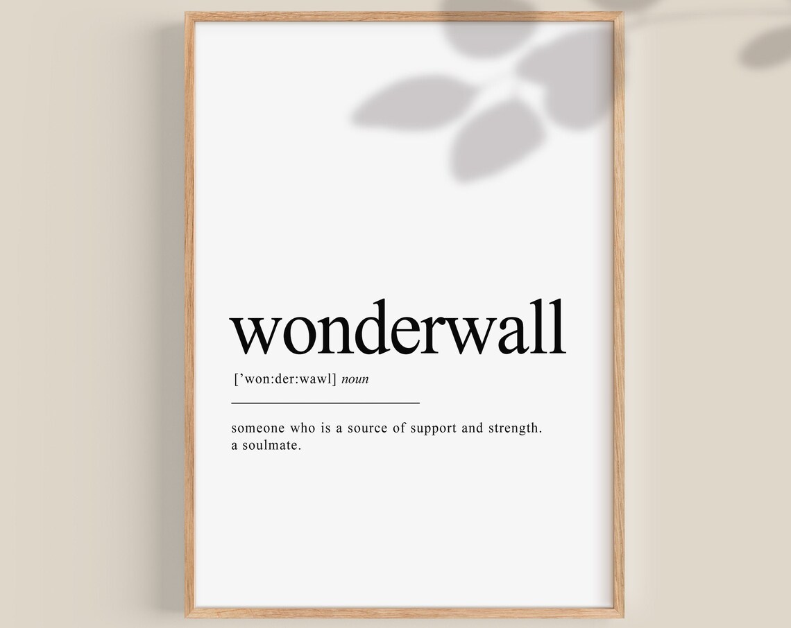 Wonderwall Definition Poster, Soulmate Gift