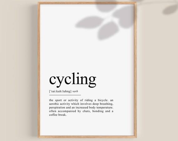 Cycling Definition Poster, Cycling Gifts Art Print