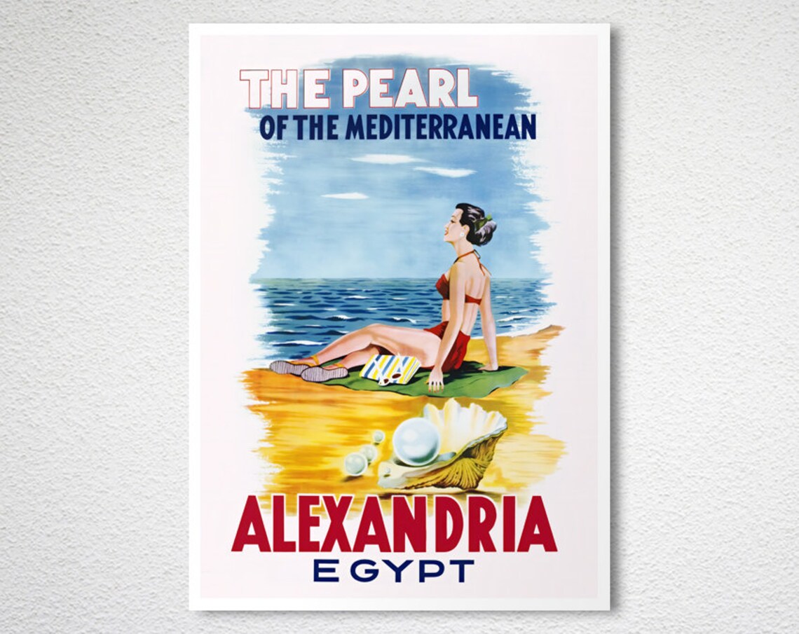 Alexandria Egypt Travel Poster, Mediterranean Pearl - Image 2