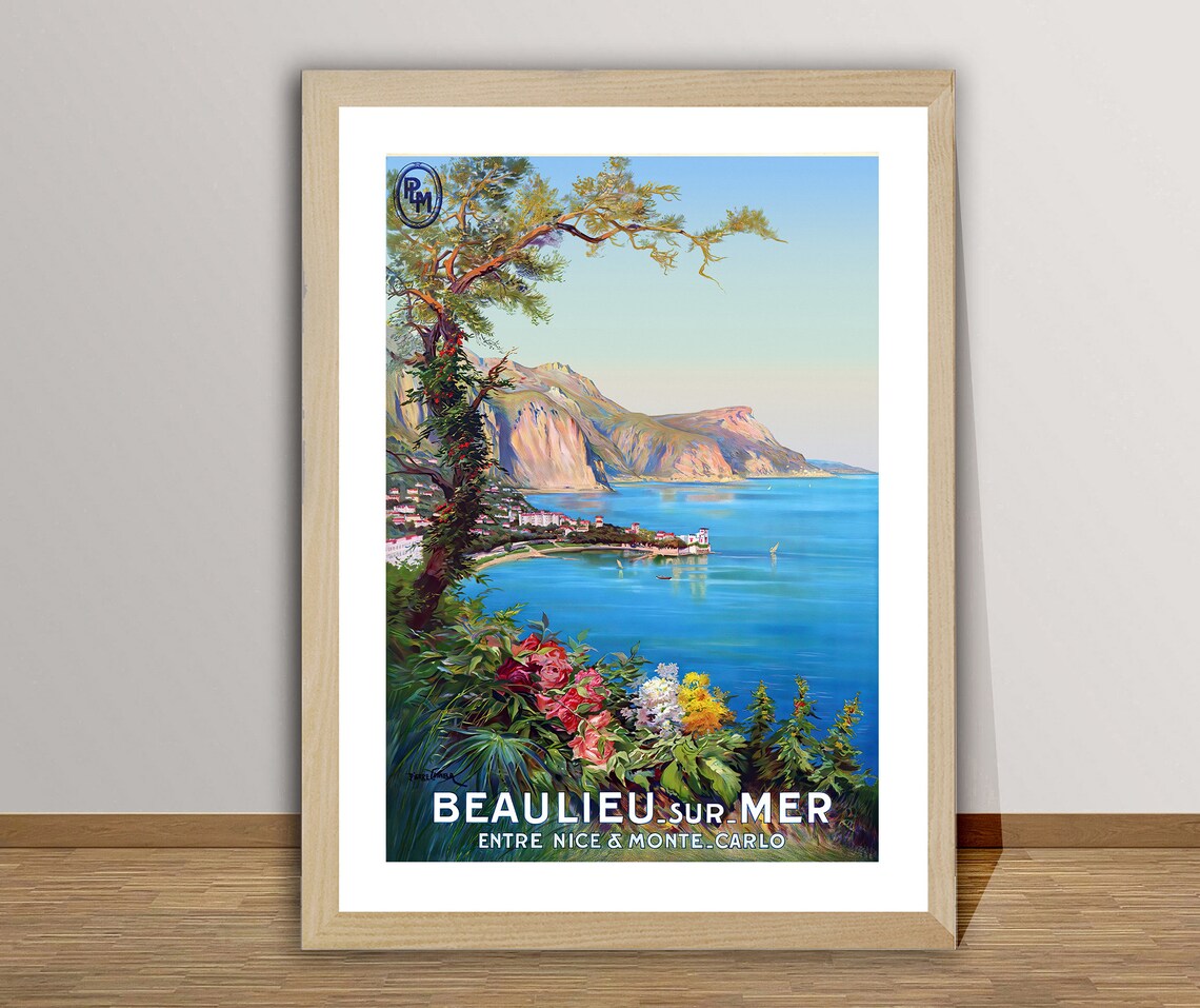 Beaulieu Sur Mer France Vintage Travel Poster
