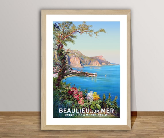 Beaulieu Sur Mer France Vintage Travel Poster