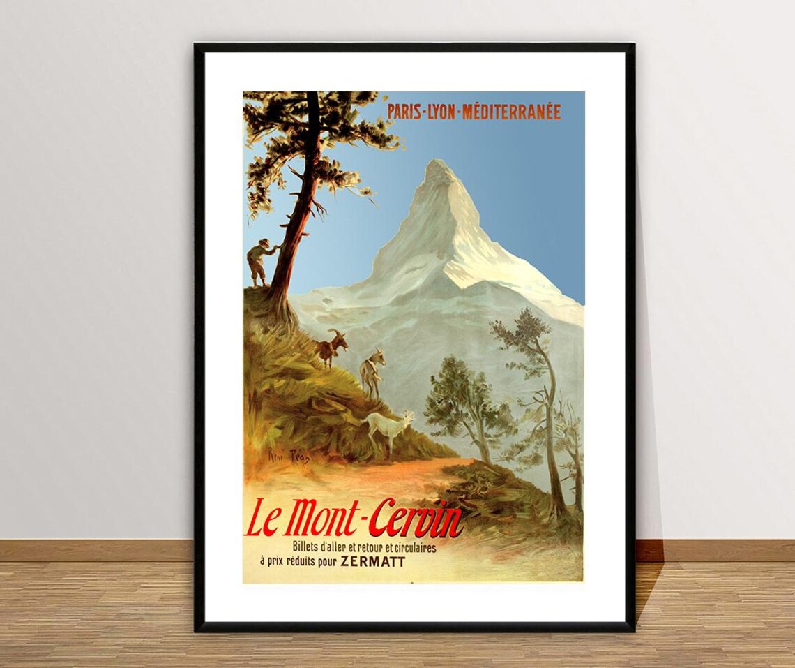 Le Mont Cervin Zermatt Vintage Travel Poster - Image 2