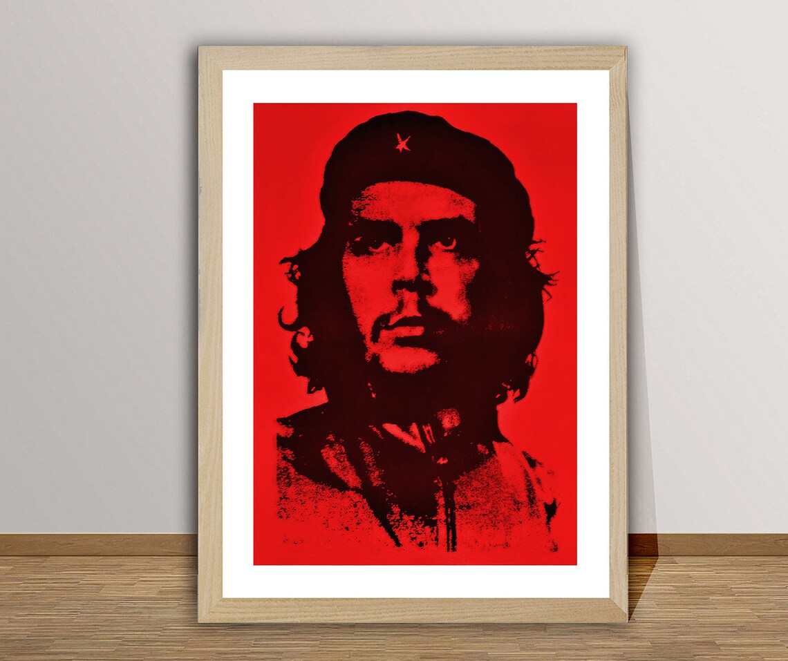 Che Guevara Bold Red Pop Art Portrait Poster of the Revolutionary Icon