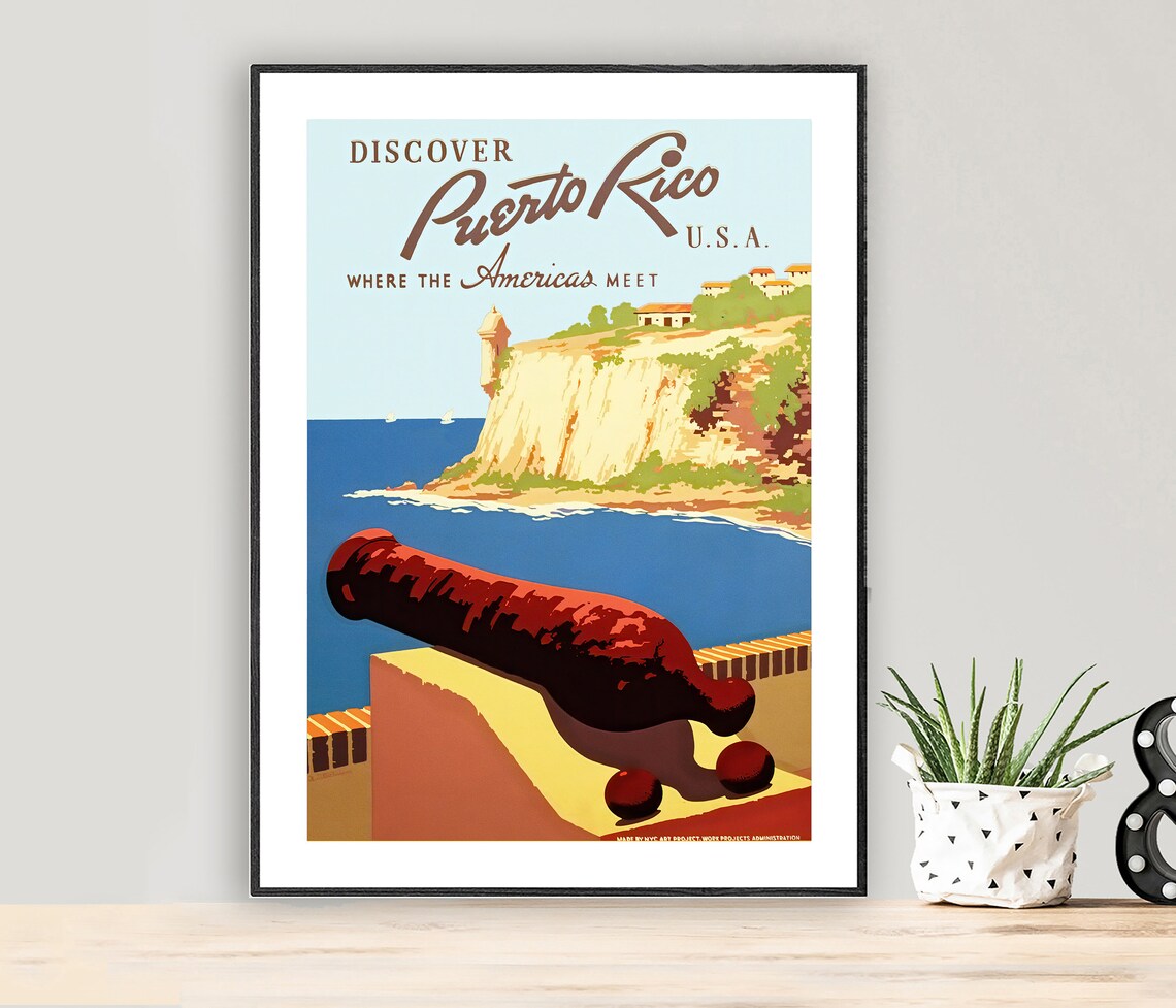 Puerto Rico Vintage Travel Poster, Porto Rico