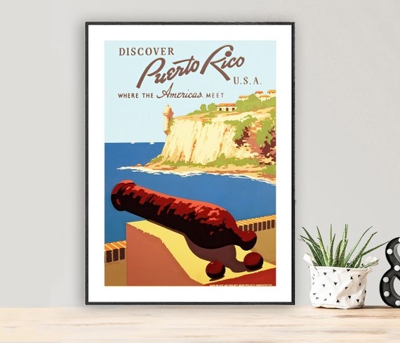 Puerto Rico Vintage Travel Poster, Porto Rico