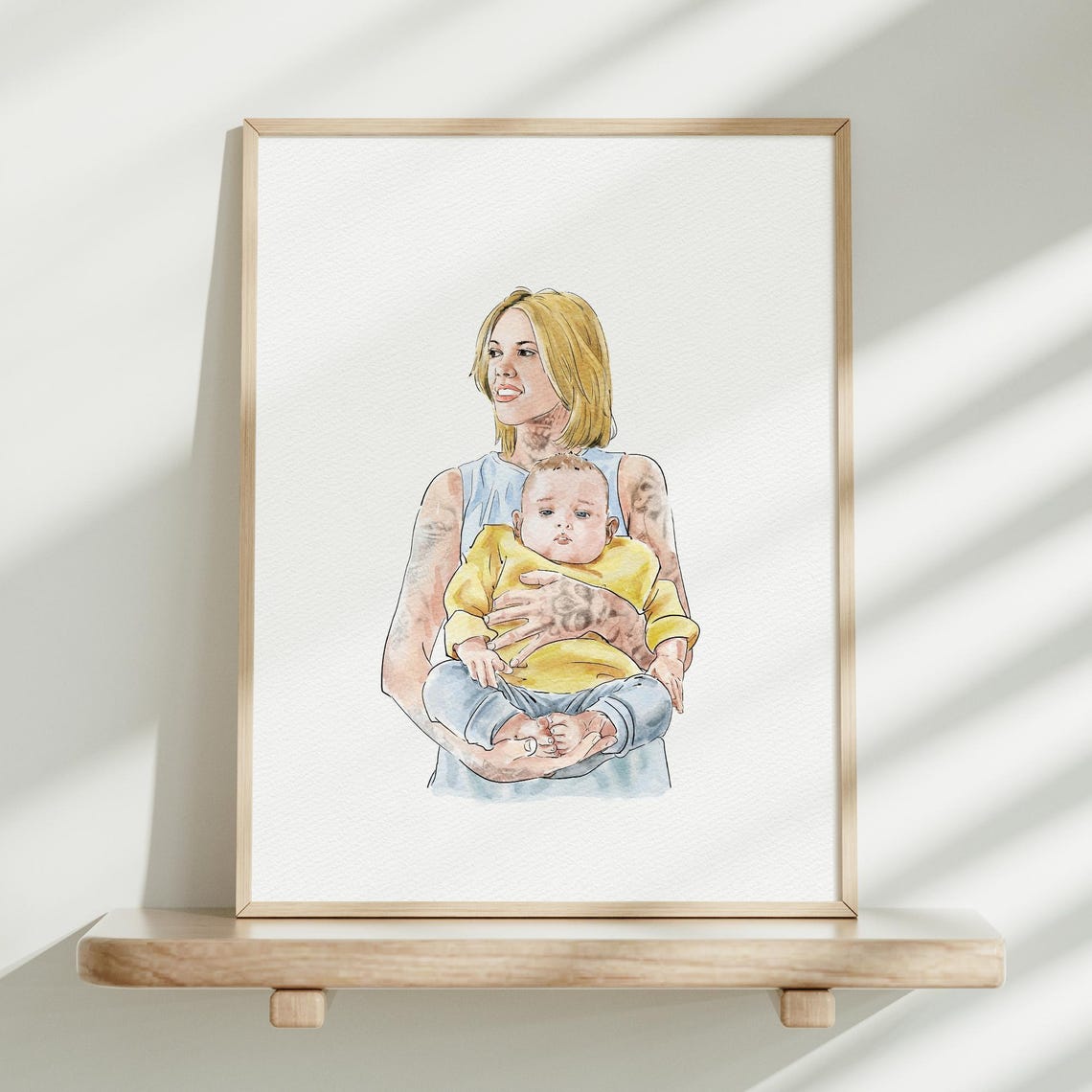 Family Portrait From Photo Custom Watercolor Painting Personalized Family Gift Gift For Parents Anniversary Gift Family Memory Portrait - Image 3