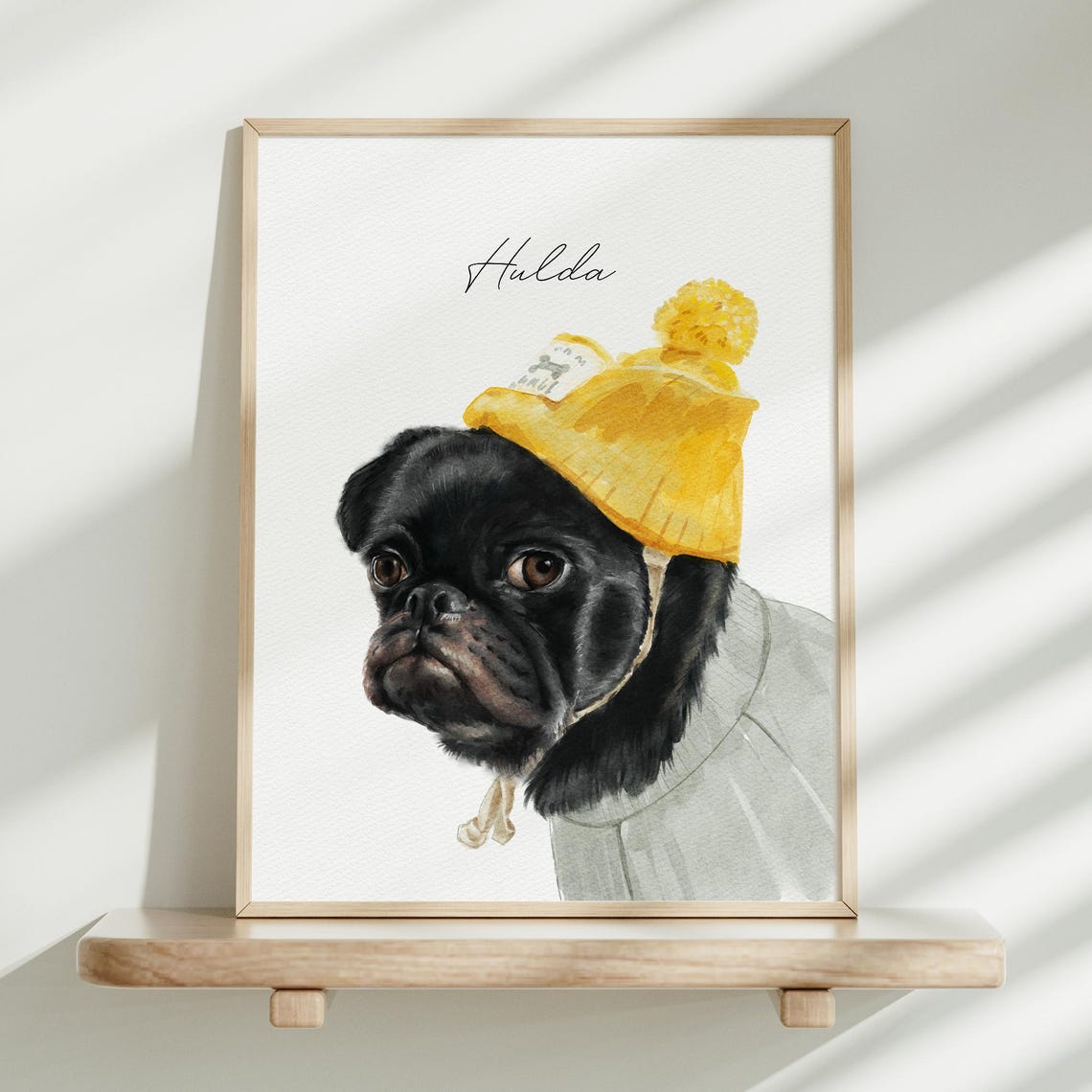 Tabby Cat Dominic Close-Up Custom Watercolor Pet Portrait Poster - Image 2