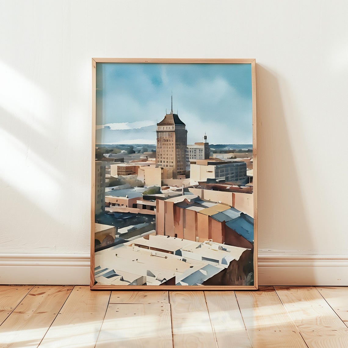 Fresno Watercolor Art Fresno Wall Art Fresno Painting Fresno Artwork Travel Poster Print Fresno Art Print Fresno Home Decor
