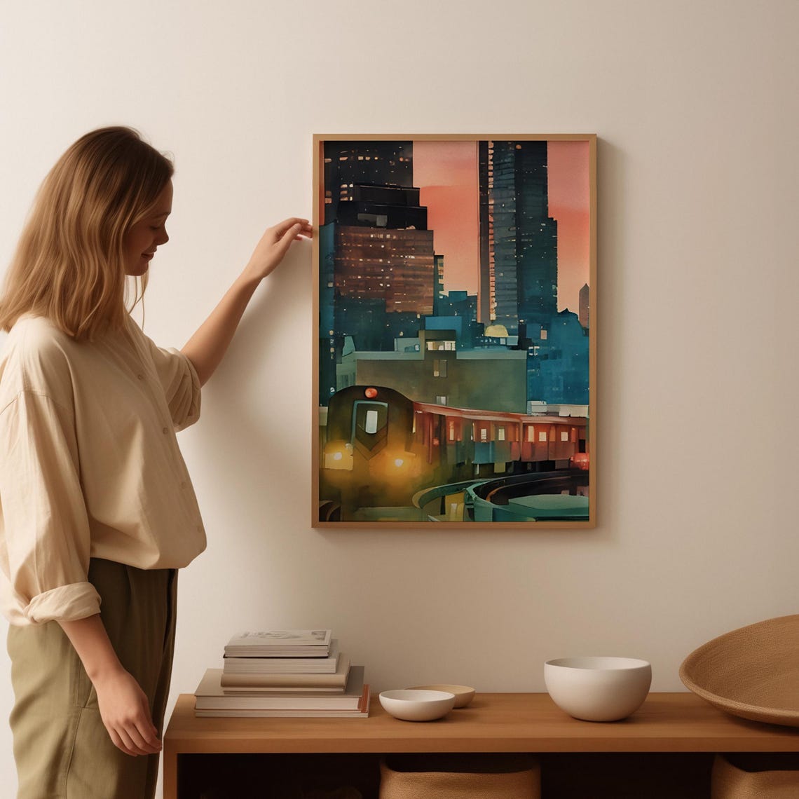 Long Island City Print Long Island City Watercolor Decor Long Island City Wall Art Travel Gift Unique Home Decor Travel Poster Print - Image 3
