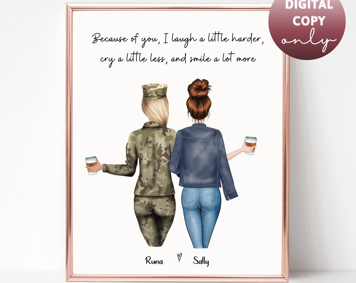 Army Best Friends Laugh A Little Harder Smile A Lot Gift Poster