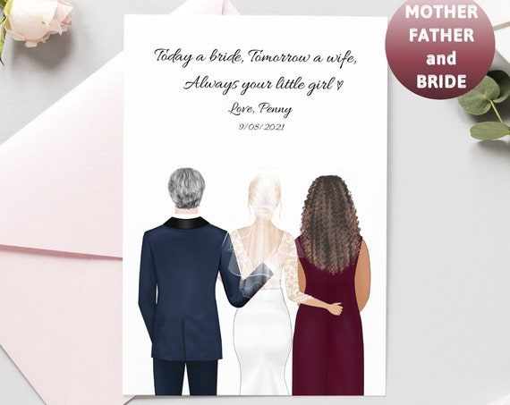 Today a Bride Tomorrow a Wife Parents of the Bride Card Poster