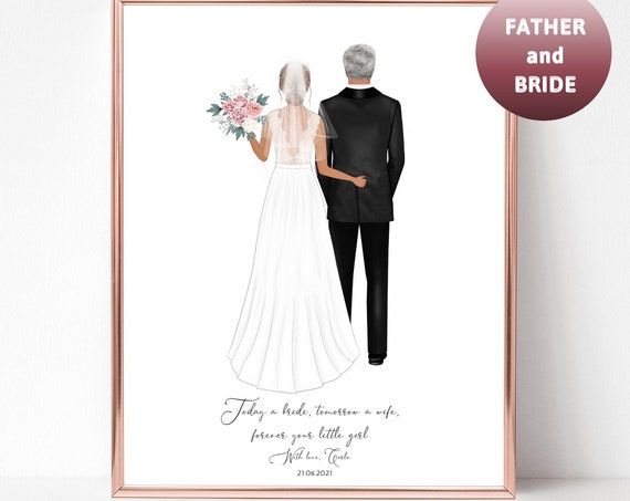 Father And Bride Today A Bride Tomorrow A Wife Keepsake Poster
