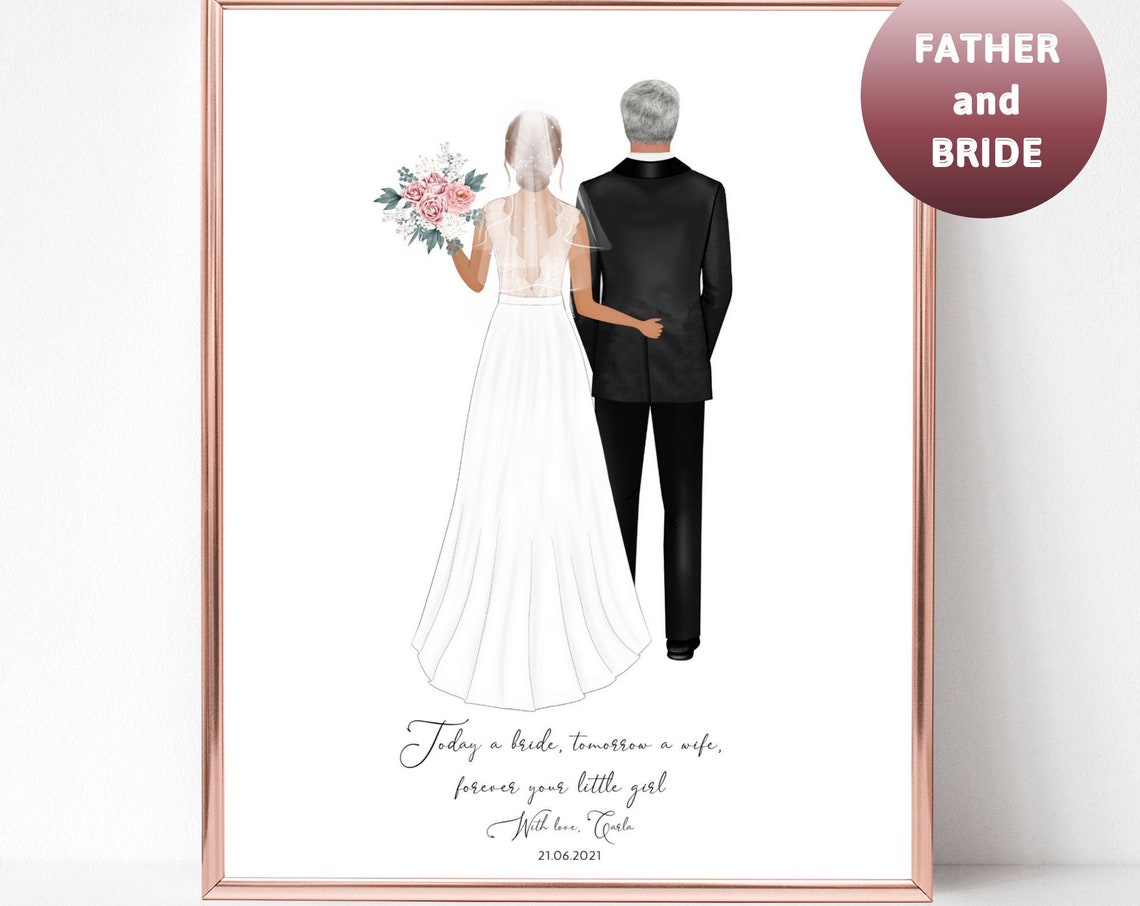 Father And Bride Today A Bride Tomorrow A Wife Keepsake Poster