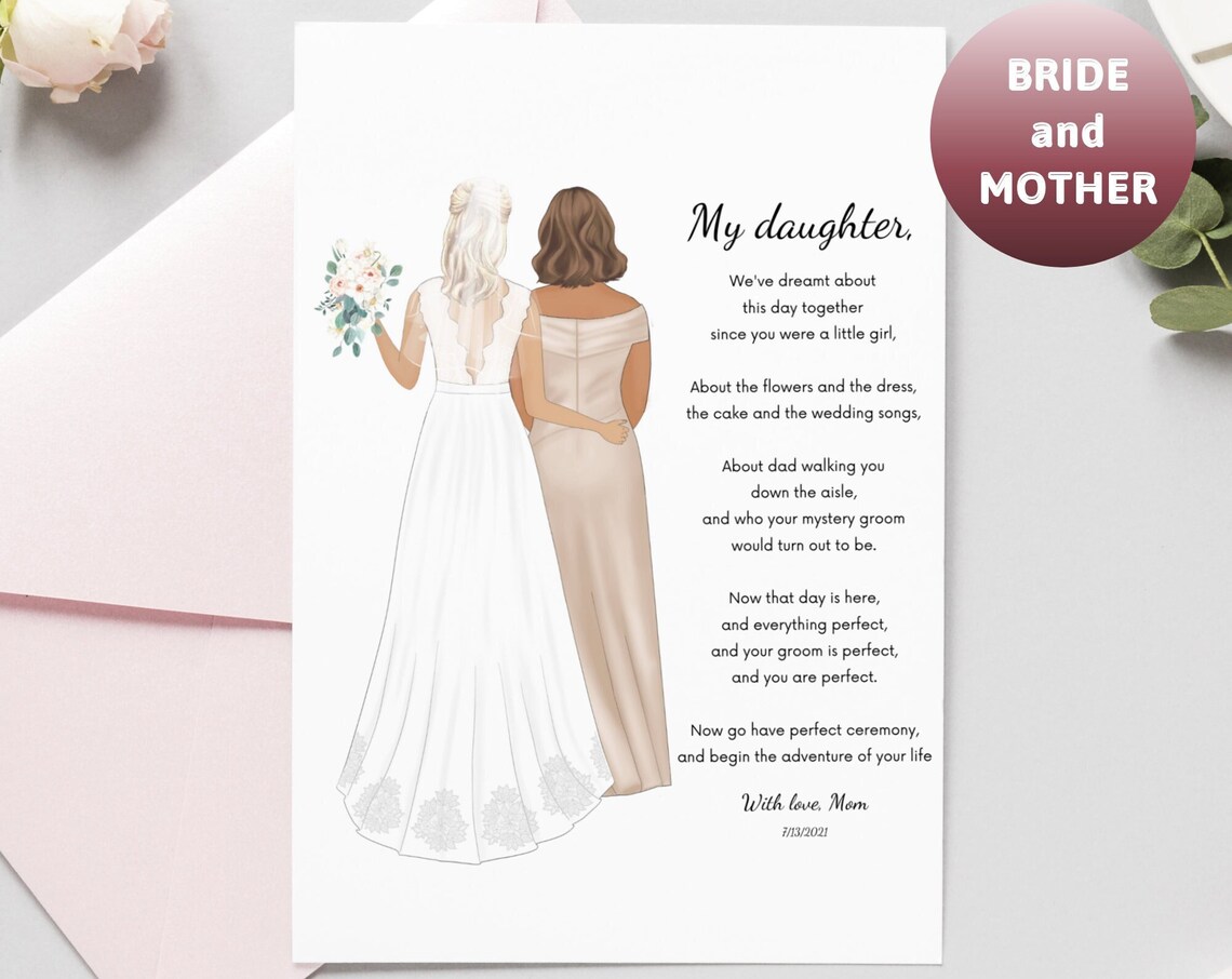 My Daughter Mother of the Bride Custom Wedding Poem Gift Poster