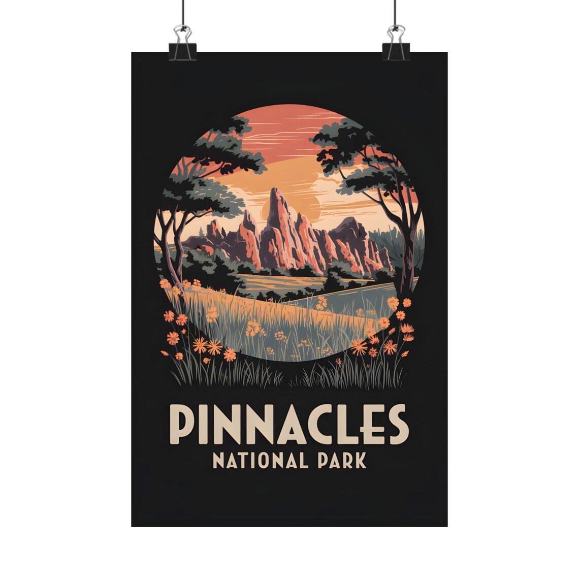 Pinnacles National Park Vintage Travel Poster