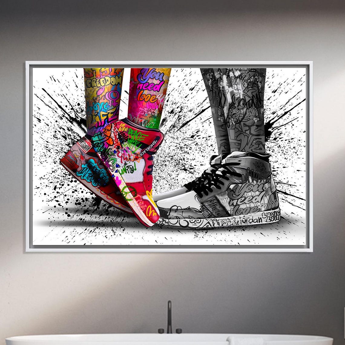 Graffiti Sneaker Kiss Pop Art Poster