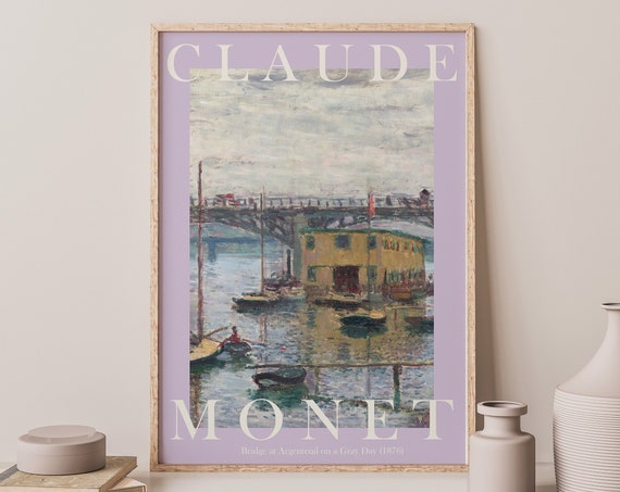 Monet Poster Claude Monet Print Monet Wall Art Monet Picture Modern Monet Print Vintage Monet Art Bridge At Argenteuil