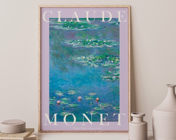 Monet Poster Claude Monet Print Monet Wall Art Monet Picture Modern Monet Print Vintage Monet Art Water Lilies