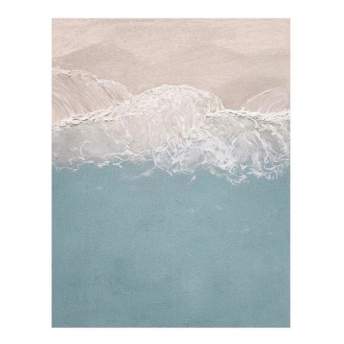 Aerial Ocean Wave White Foam Over Blue Water Coastal Art Poster - Image 3