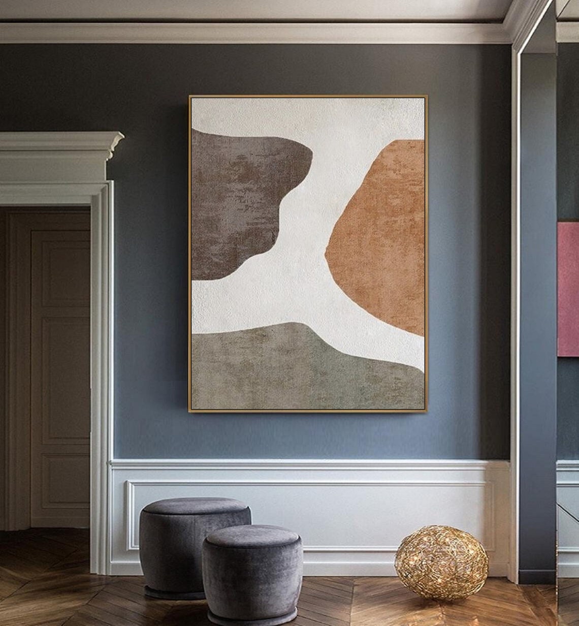 Neutral Abstract Minimalist Oil Painting On Original Modern Neutral Boho Textured Painting Neutral White Wall Art Wabisabi Wall Decor - Image 4