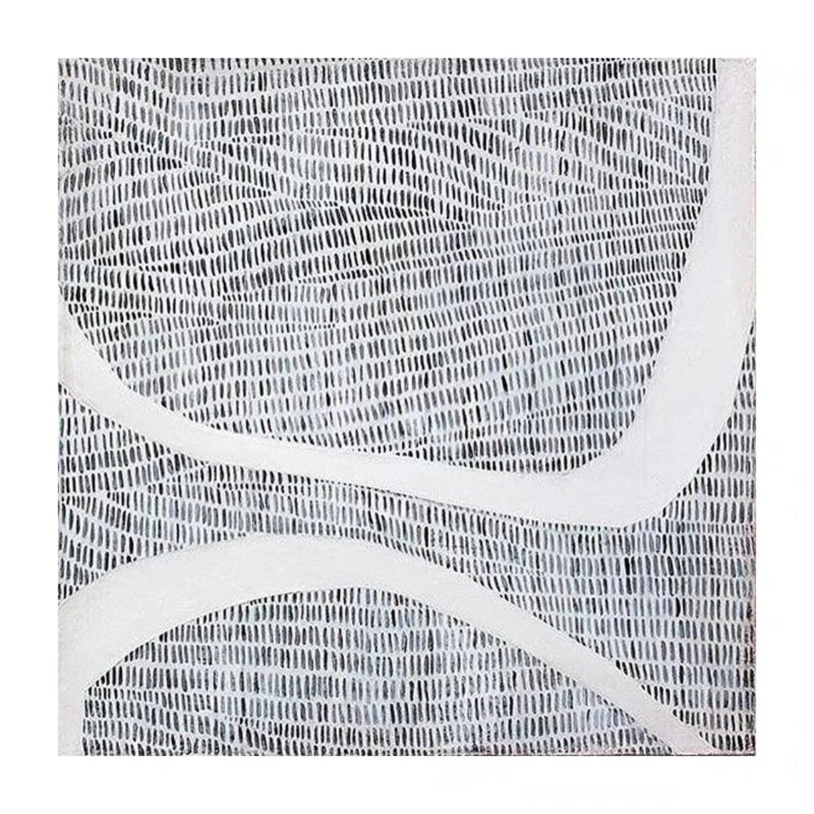 Gray Hatch Lines With White Curves Minimalist Abstract Poster - Image 3