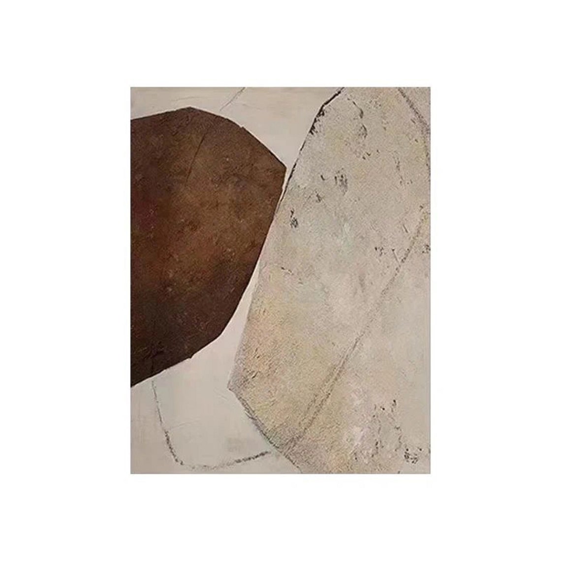 Large Beige Abstract Painting Modern Abstract Painting Beige Painting Beige Abstract Painting On Brown Painting Abstract Texture Art - Image 4