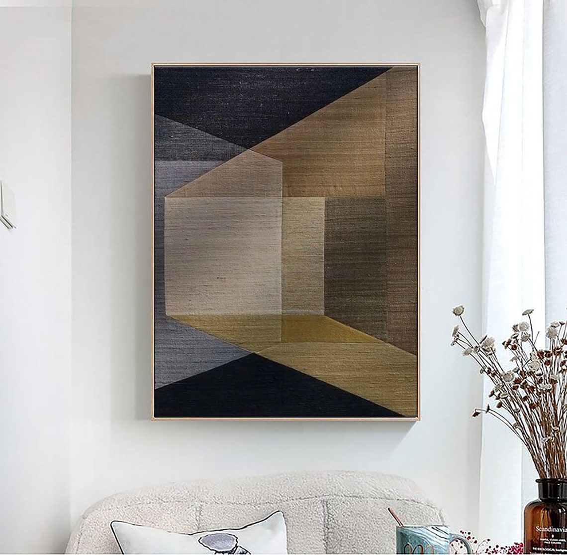 Neutral Wabi Sabi Wall Art Beige Brown Abstract Painting Neutral Wall Decor Boho Textured Wall Art Minimalist Painting Entrance Wall Art - Image 2