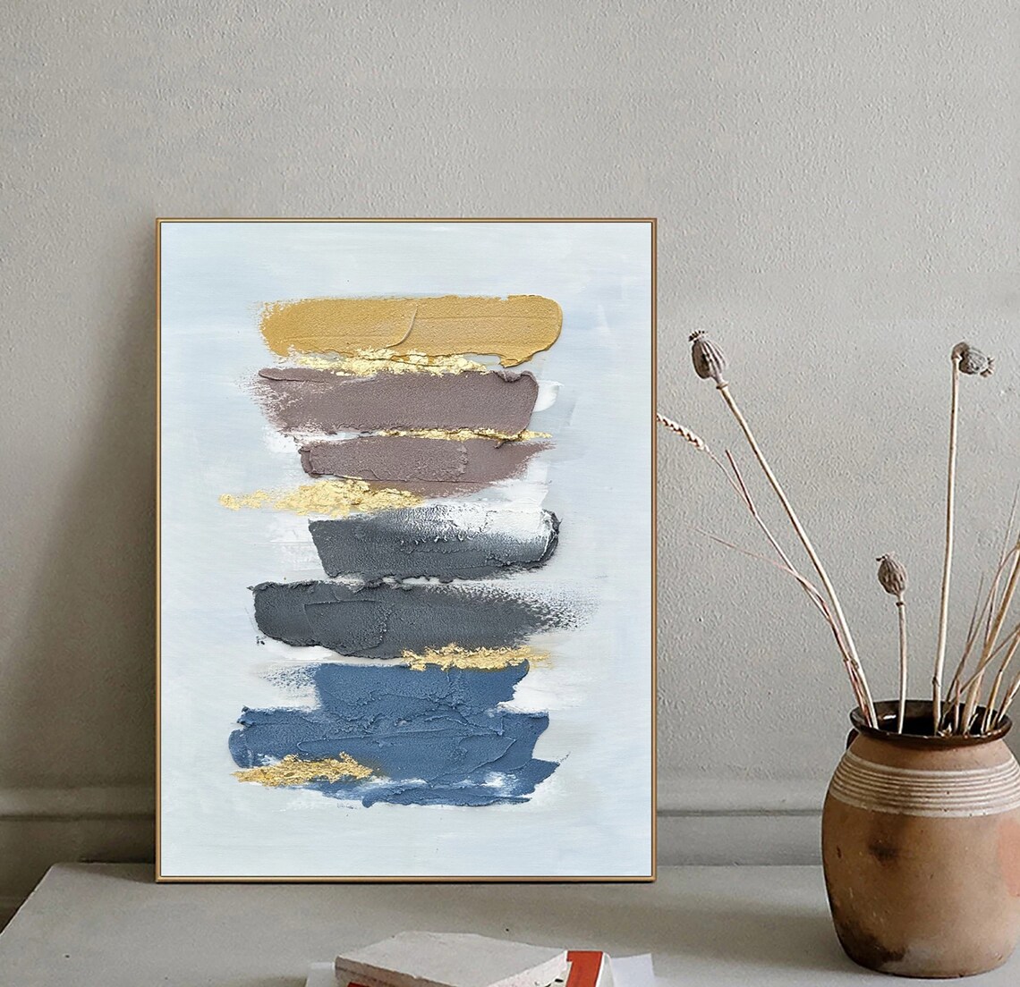 Large Minimalist Textured Wall Art 3d Abstract Oil Painting On Minimalist Painting Boho Abstract Wall Art Entrance Wall Art Decor - Image 2