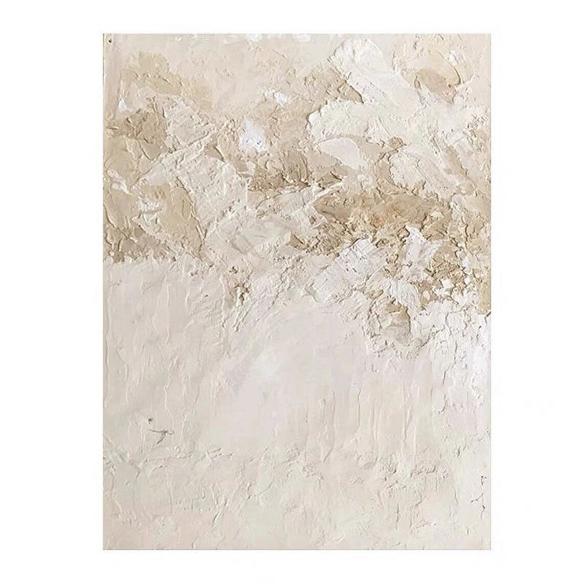 Cream White Heavy Texture Abstract Wabi Sabi Minimalist Art Poster - Image 2
