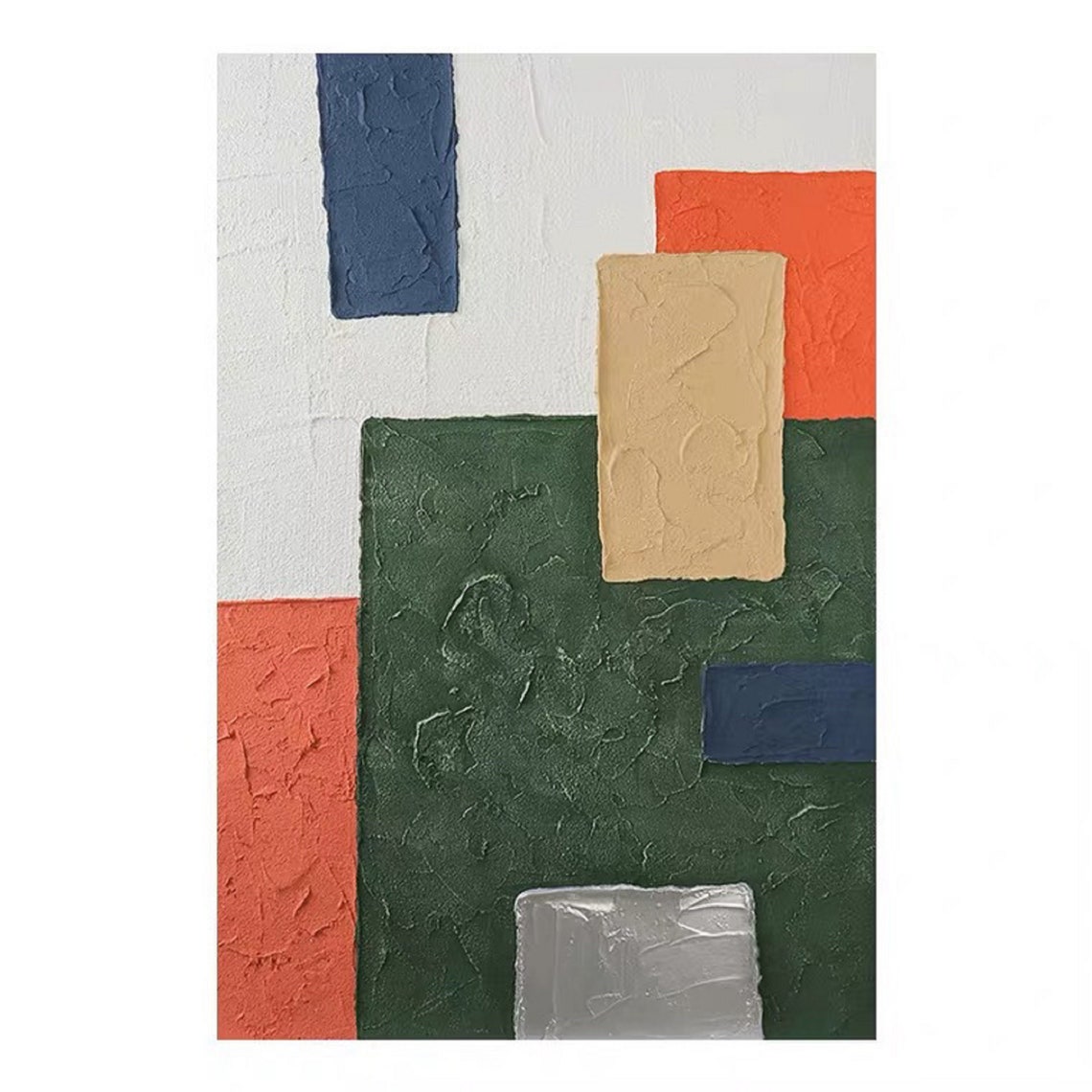 Original Abstract Painting 3d Texture Art Green Minimalist Abstract Painting Large Abstract Art Neutral Art Painting Living Wall Art - Image 2