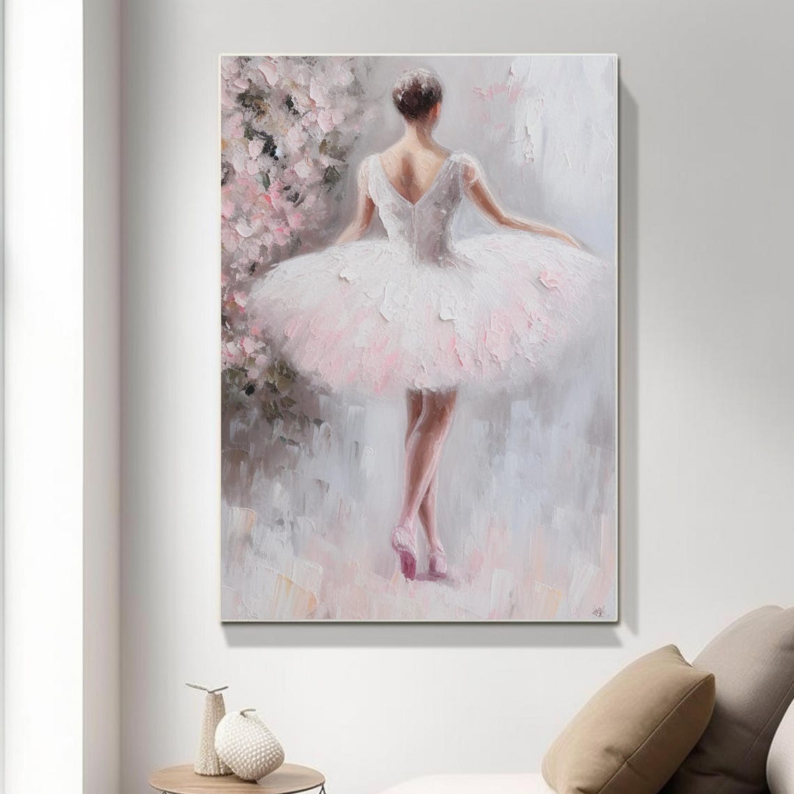 Large Ballerina Girl Oil Painting Dancer Oil Painting On Hand Drawn Ballerina Portrait Oil Painting Home Bedroom Ballerina Art - Image 5