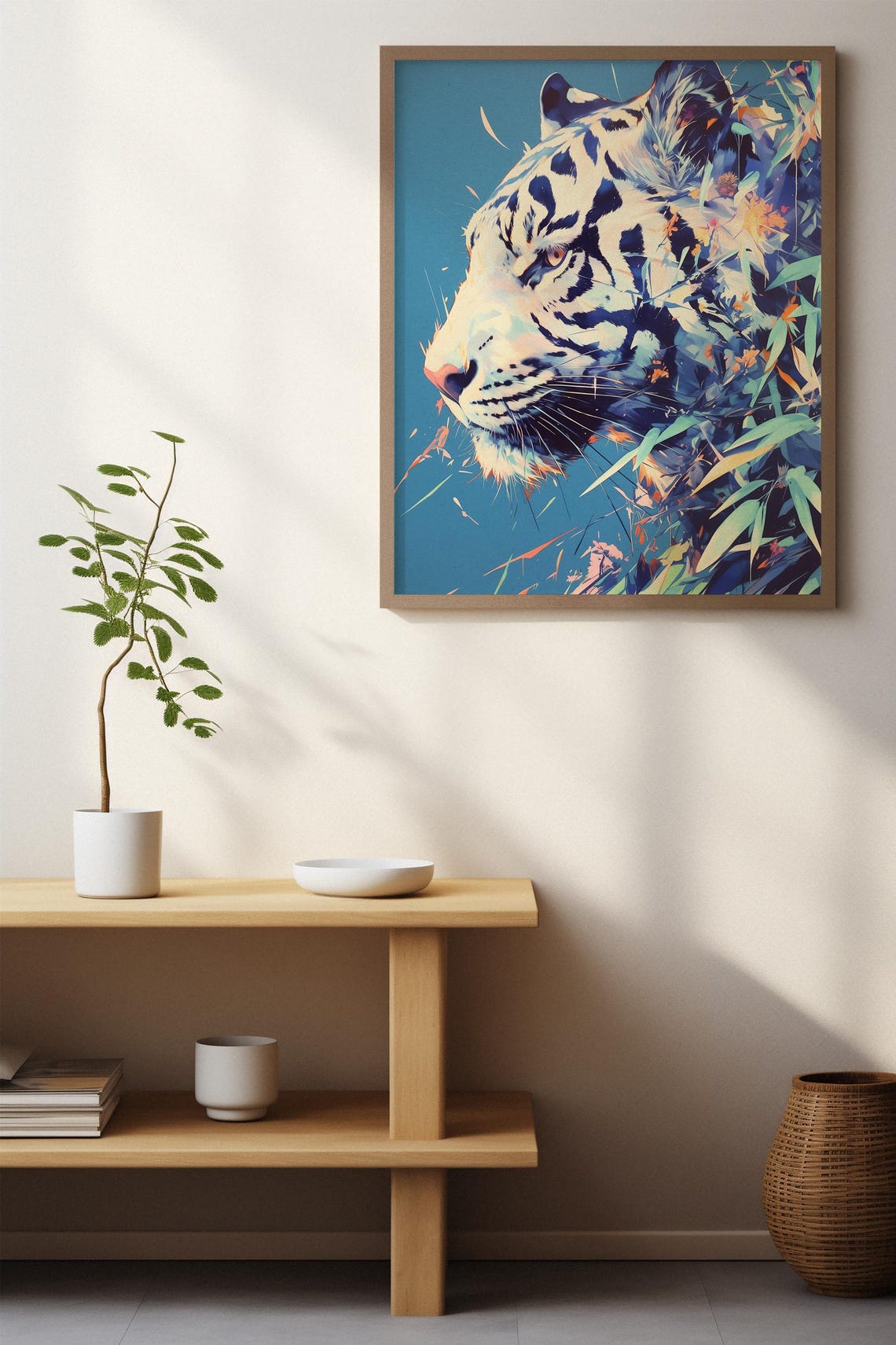 Bold Apex Cat Decor Wildcat Panther Gift For Him White Bengal Tiger Wildlife Cat - Image 3