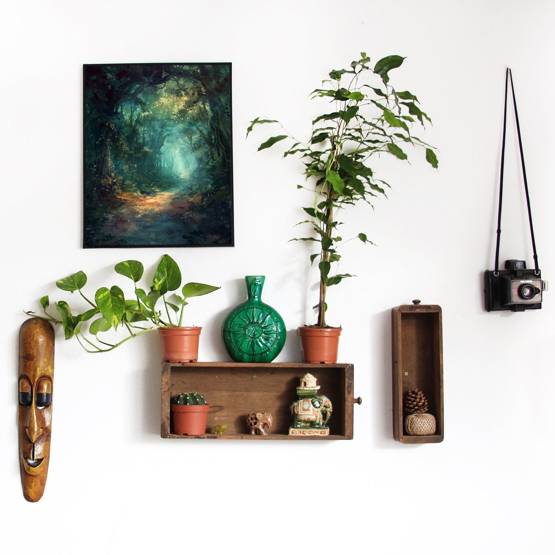 Dark Mystical Forest Path Oil Painting Enchanted Woods Poster - Image 2