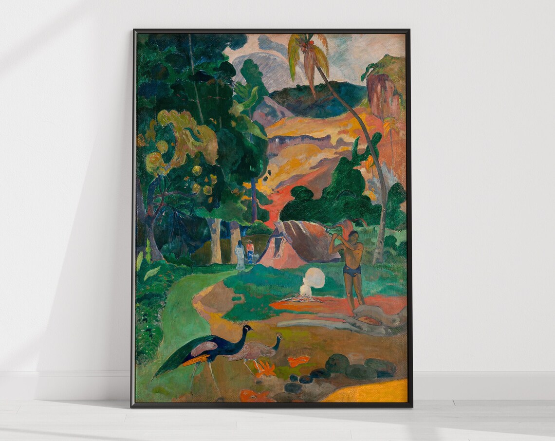 Paul Gauguin Landscape With Peacocks Art Print - Image 3