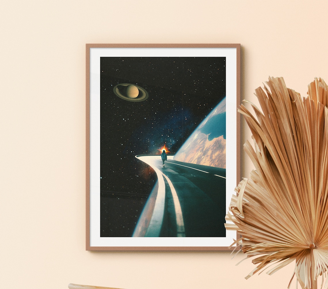 Determination Retro Futuristic Space Art Print