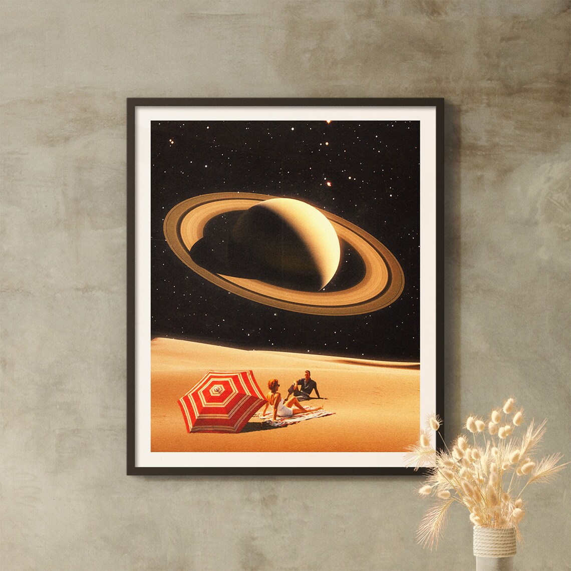 Space Date Vintage Collage, Retro Futurism Art Print - Image 2