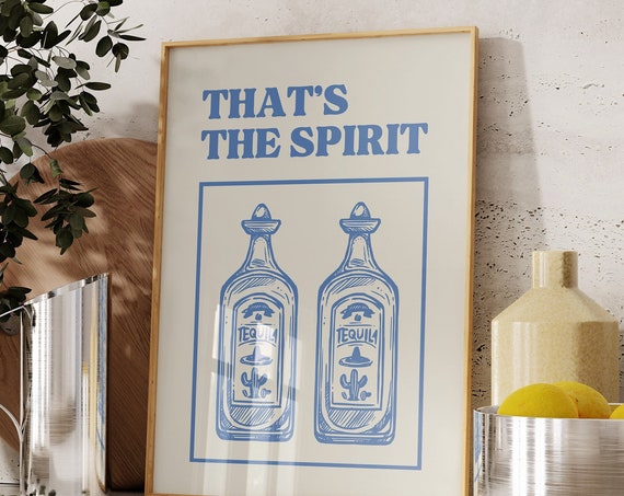 Vintage Liquor Bar Art Print, Bar Cart Poster
