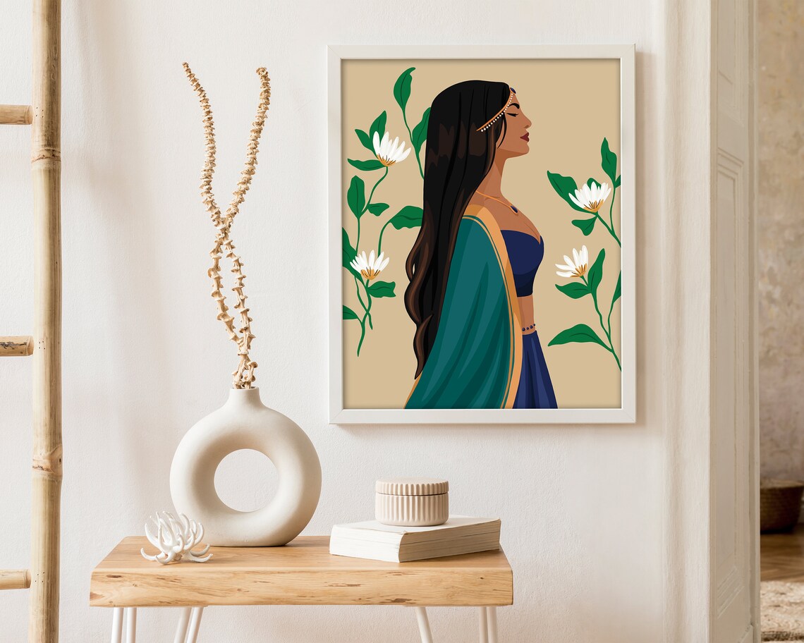 Indian Art, Brown Girl Tamil Wall Art Print - Image 2