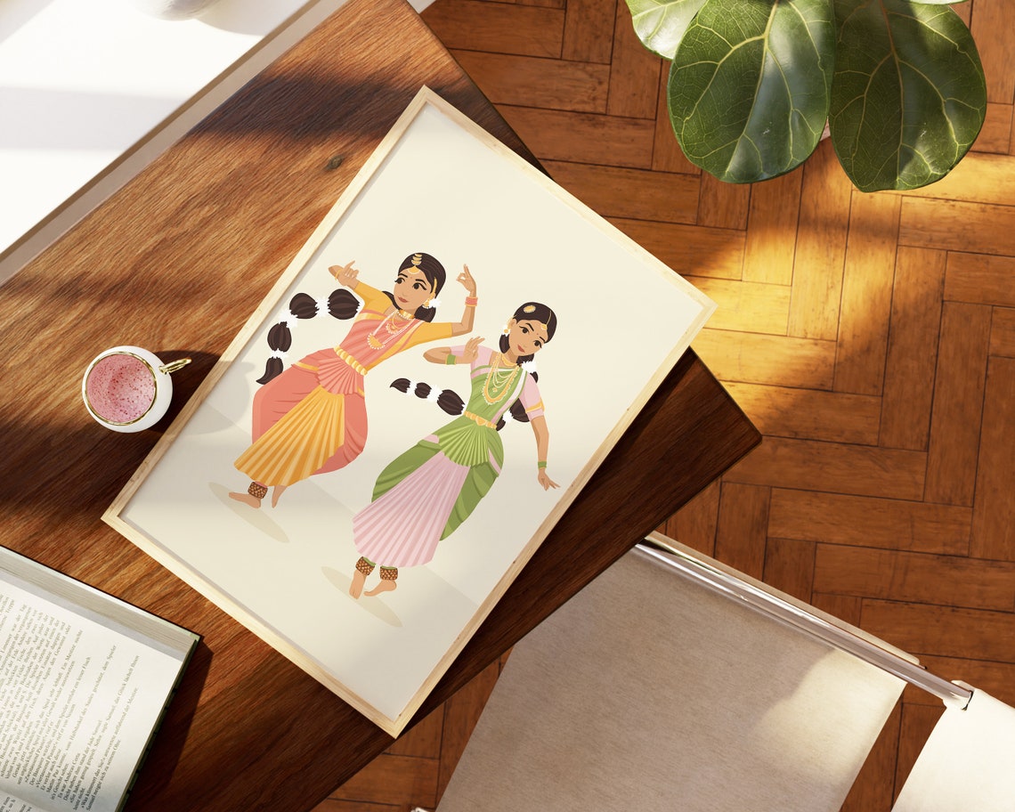 Bharatanatyam Kids Art Indian Girls Room Art Desi Kids Desi Art Nursery Wall Art Childrens Room South Asian Indian Art Brown Girl - Image 2