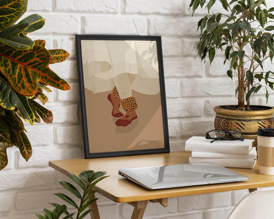 Kathak Dancer Feet Art Print, Desi South Asian Dance - Image 3