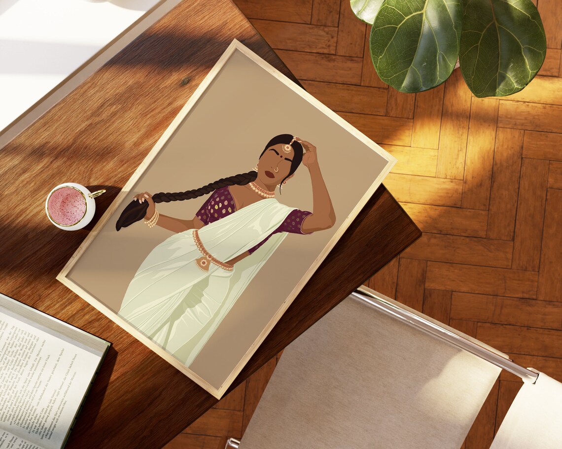 Indian Woman In Saree - Modern Art - Image 3