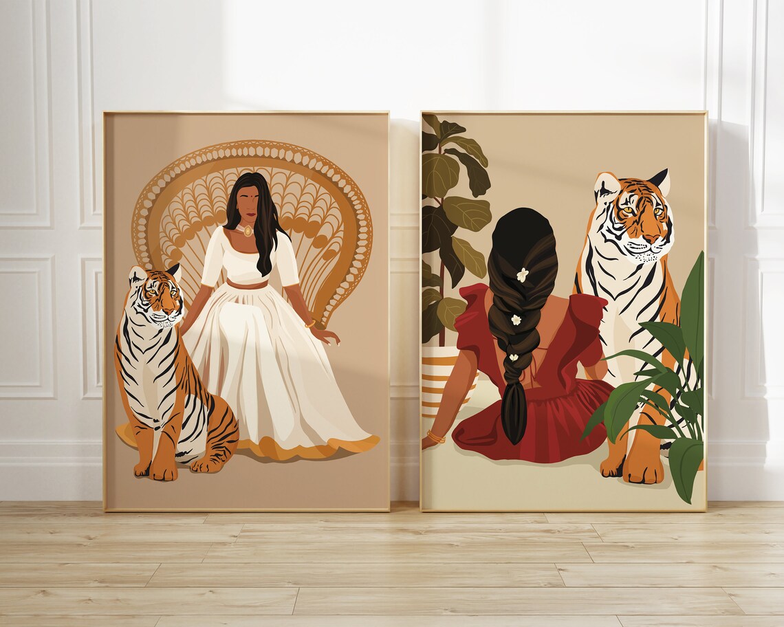 Indian Baddie Tiger Art Print, Desi South Asian - Image 4