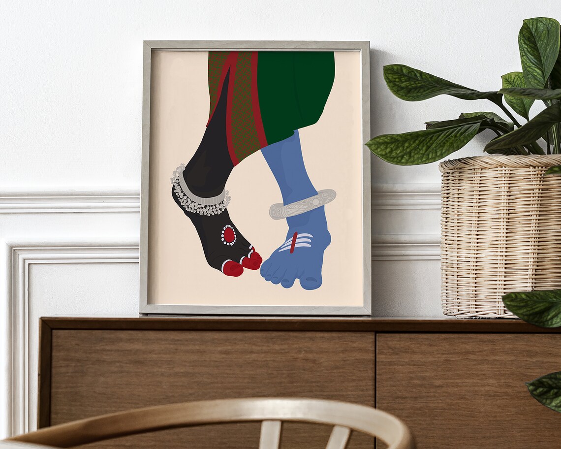 Kali And Shiva Dancing Feet Art Print, Hindu Decor - Image 2