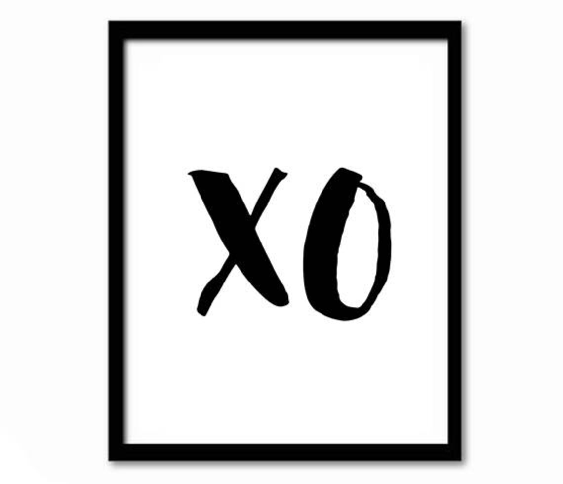 Xo Love Quote Art Print, Black And White Decor
