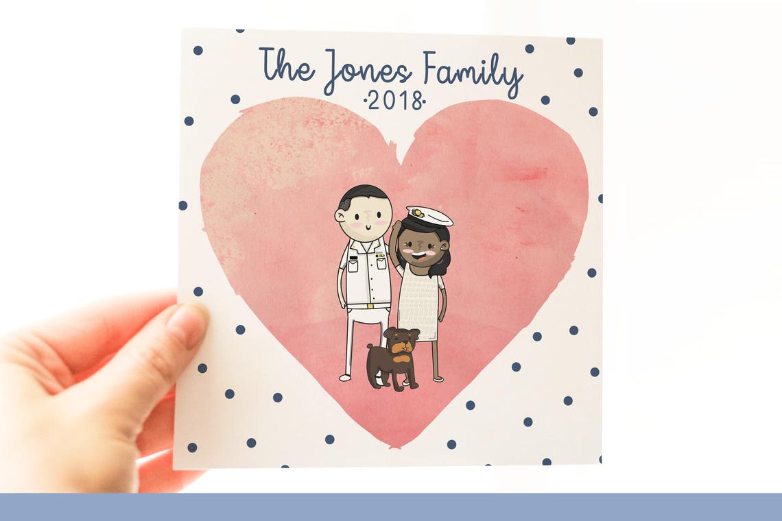 Personalized Cartoon Couple Portrait With Dog Inside Pink Heart Poster - Image 2